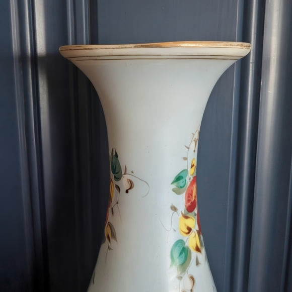 Floral Ceramic Vases - Blue with Multicolor Design - Picture 5 of 6